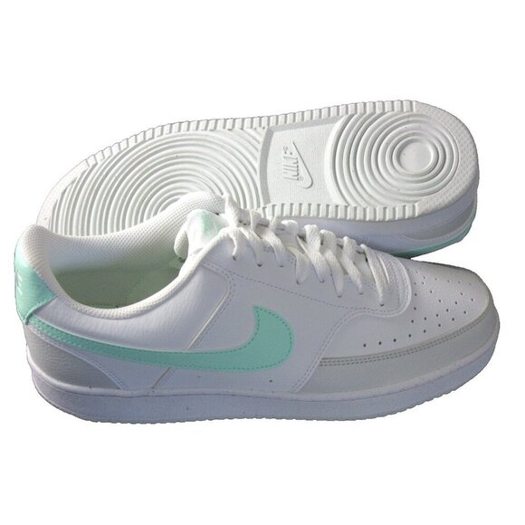 Nike Men's Court Vision Lo NN Leather Shoes White Mint Green Sizes NIB - Picture 2 of 5